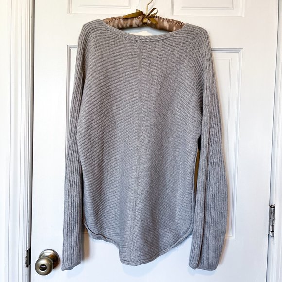 Babaton Grey V-Neck Merino Wool Sweater - Picture 5 of 5